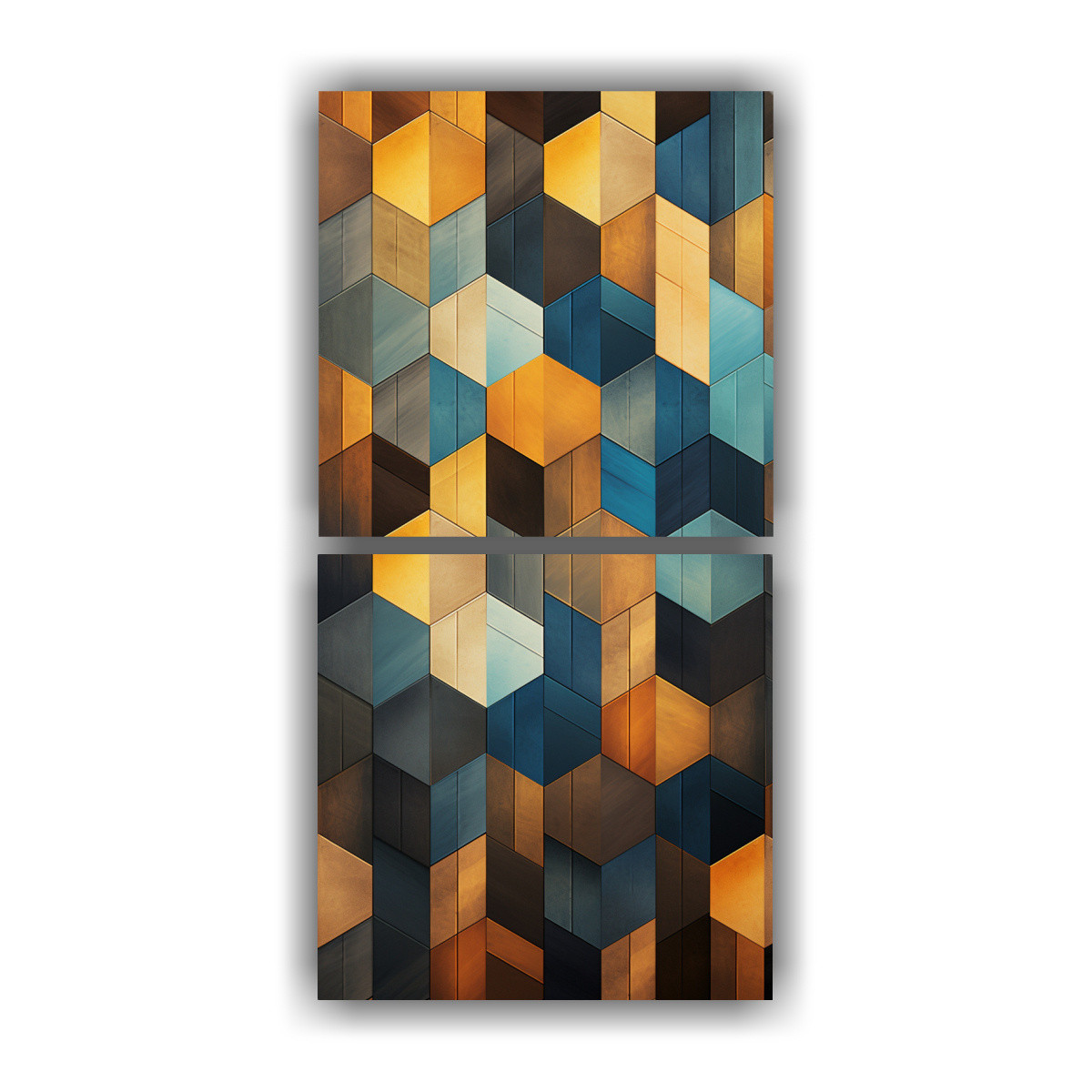 CUADROS GEOMÉTRICOS DE ÉPOCA CON FORMA: 40X80 CM - 1