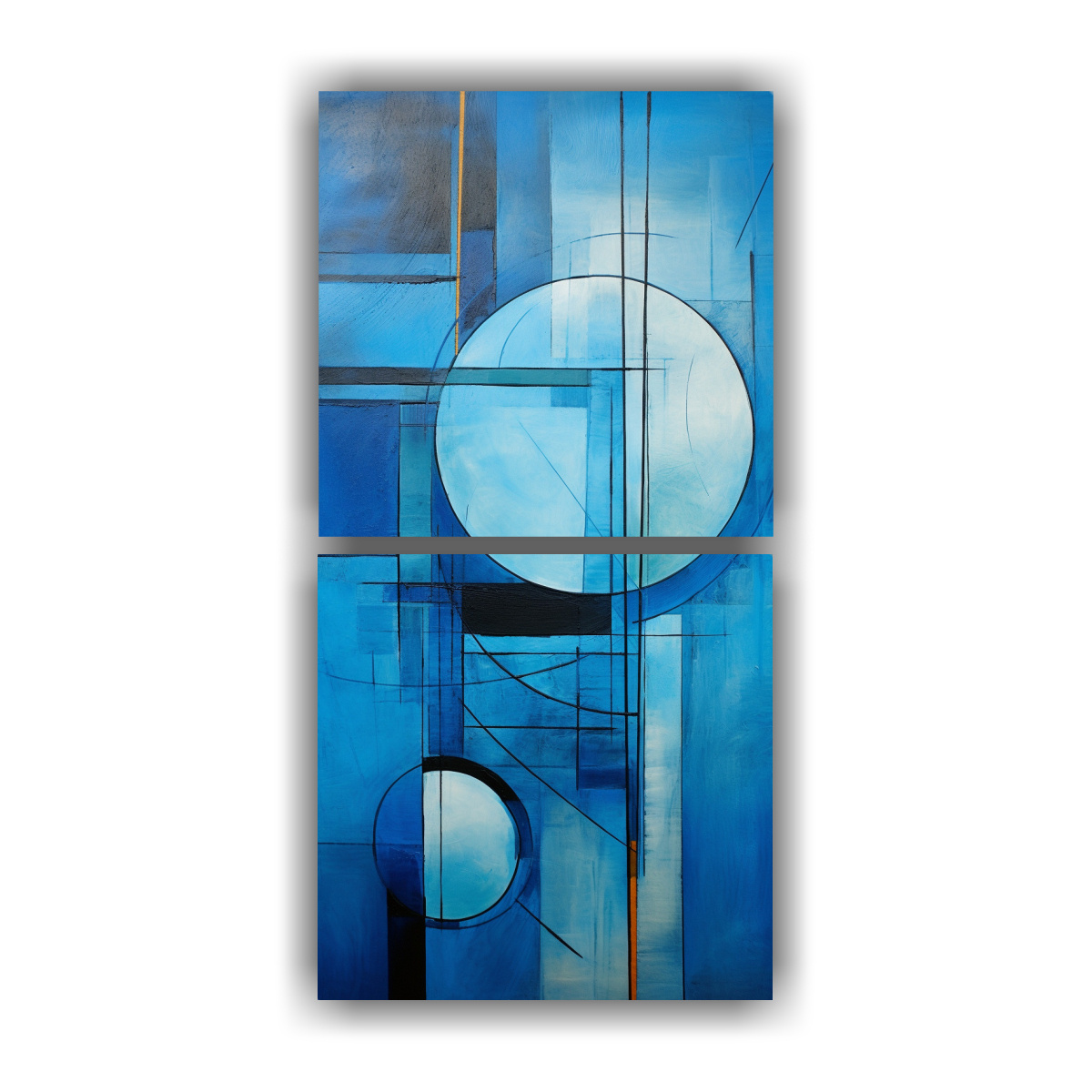 LIENZOS MOVIMIENTO ESQUEMA CUADRO ABSTRACTO AZUL 30X60 CM - 1