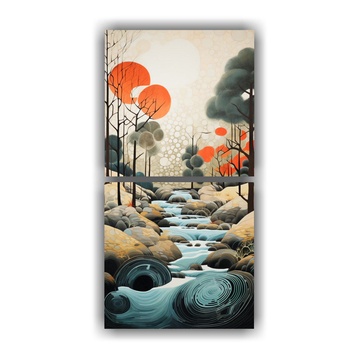 SET 2 TELAS EN BASTIDOR PATRON INTENSO MURAL 30X60 CM - 1