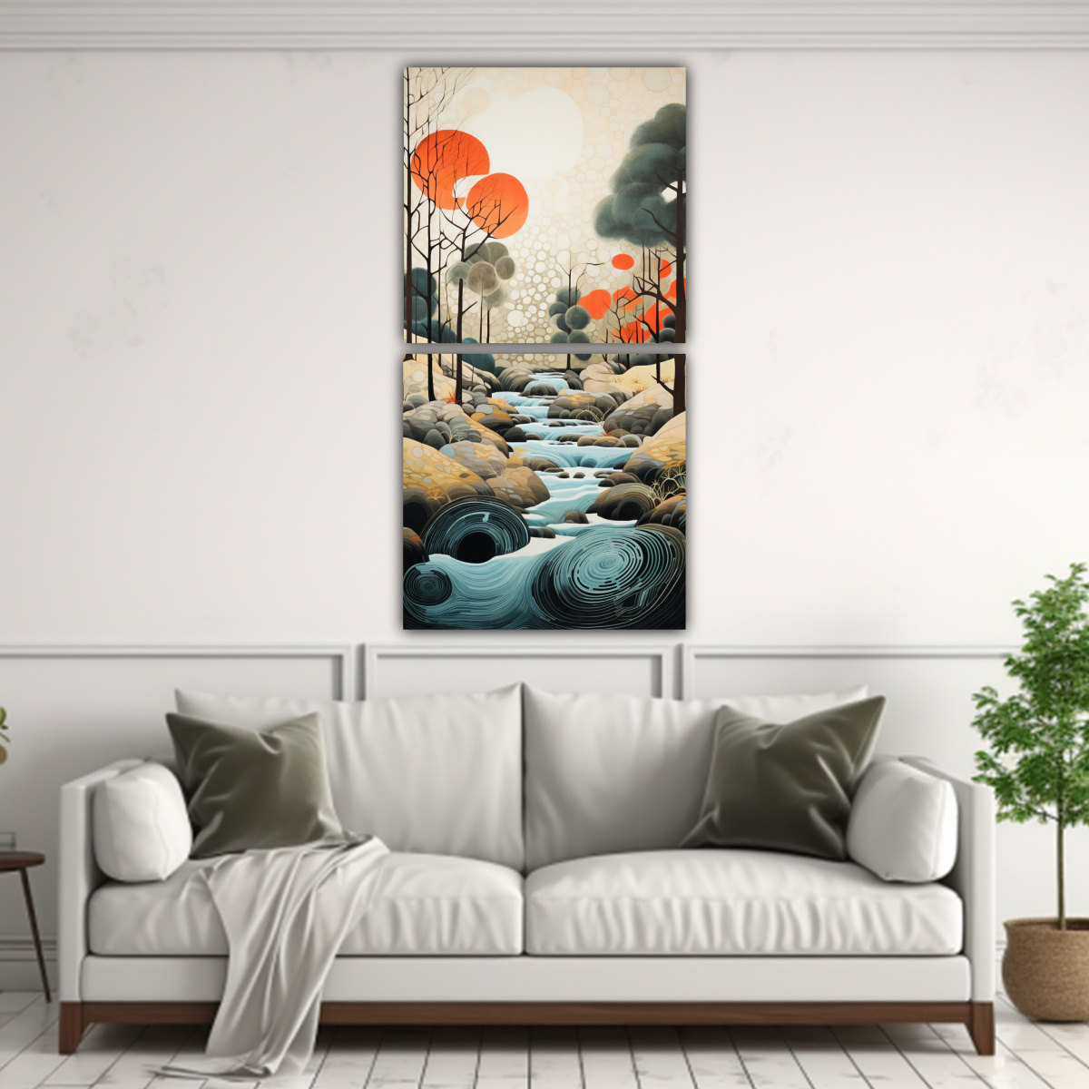 SET 2 TELAS EN BASTIDOR PATRON INTENSO MURAL 30X60 CM - 2