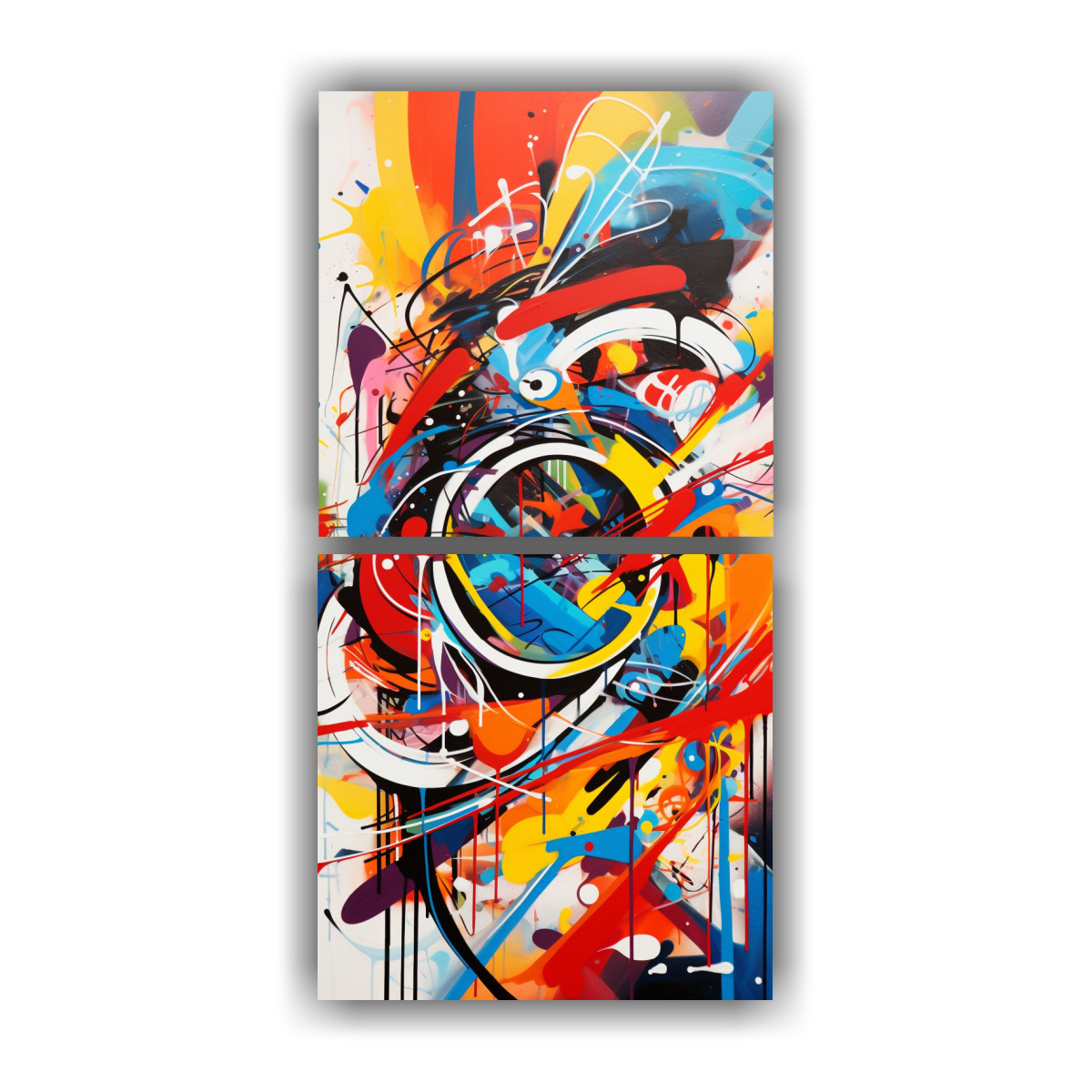 SET 2 LIENZOS VANGUARDIA FANTASÍA ABSTRACTA 20X40 CM - 1