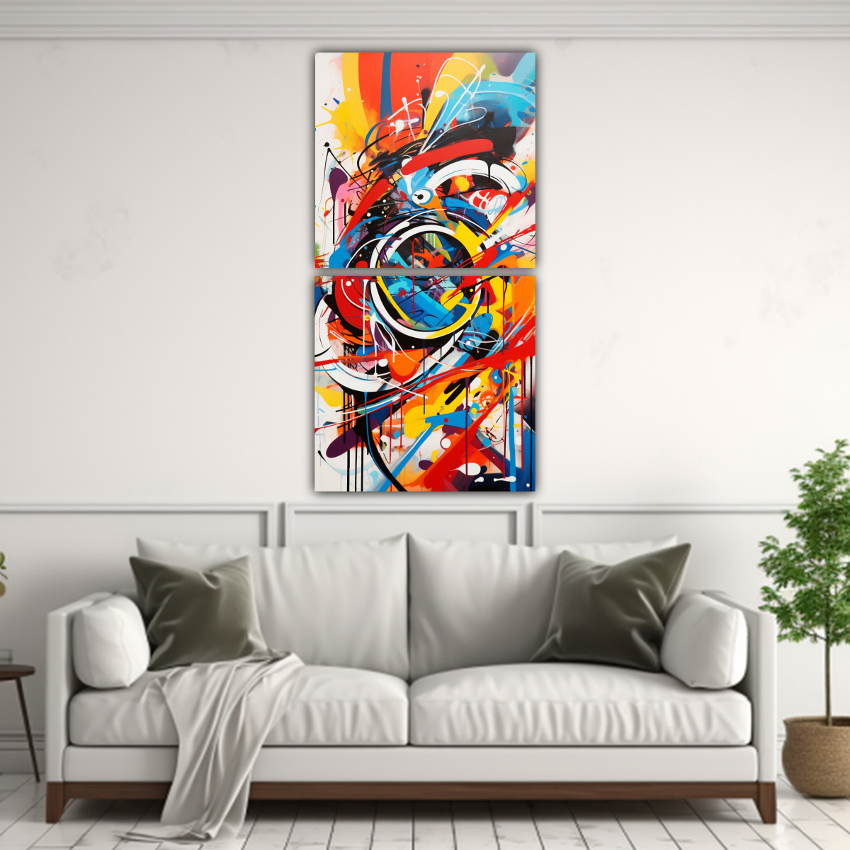SET 2 LIENZOS VANGUARDIA FANTASÍA ABSTRACTA 20X40 CM - 2