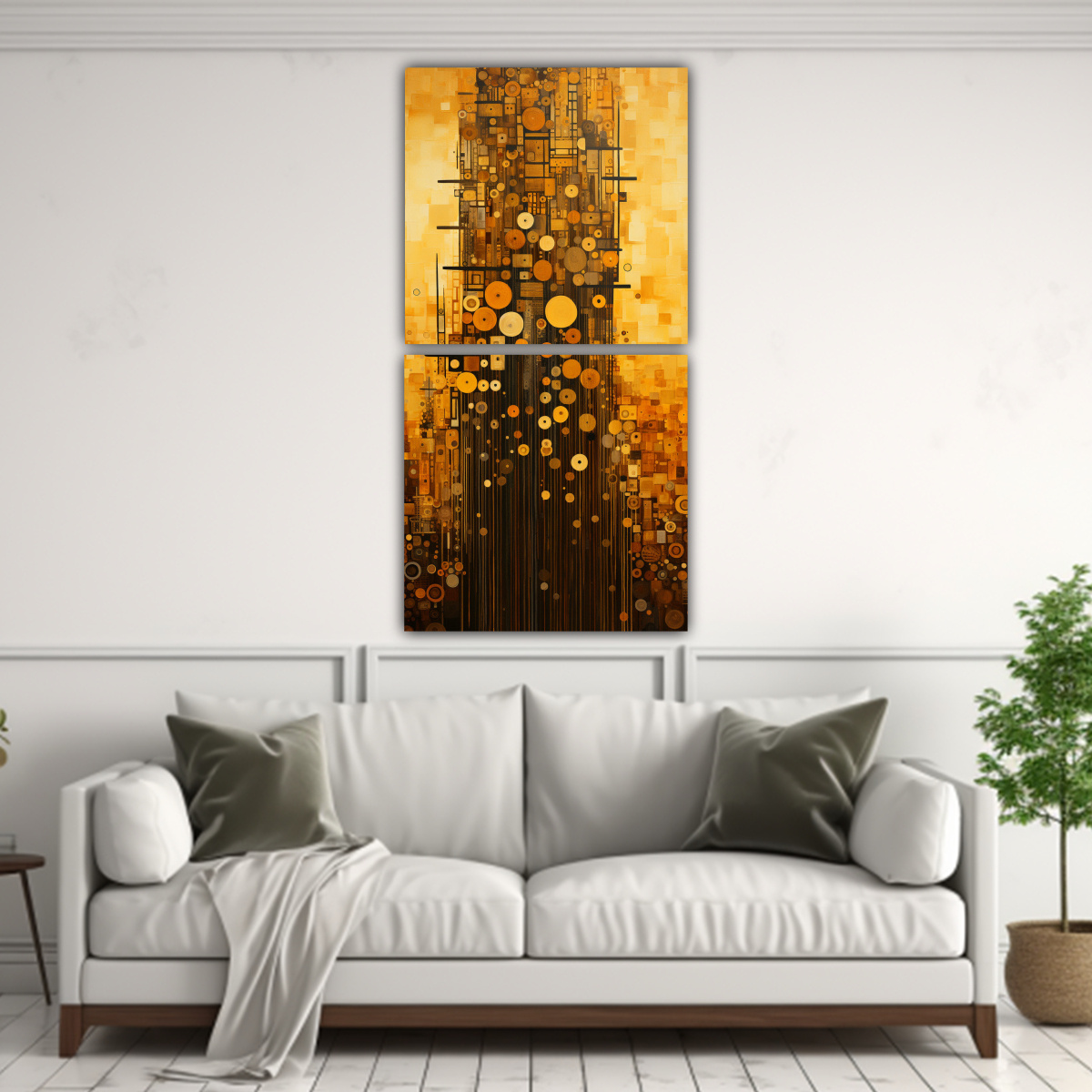 CUADRO ACUARELA TEMÁTICA ABSTRACTA CON GRAN 60X120 CM - 2