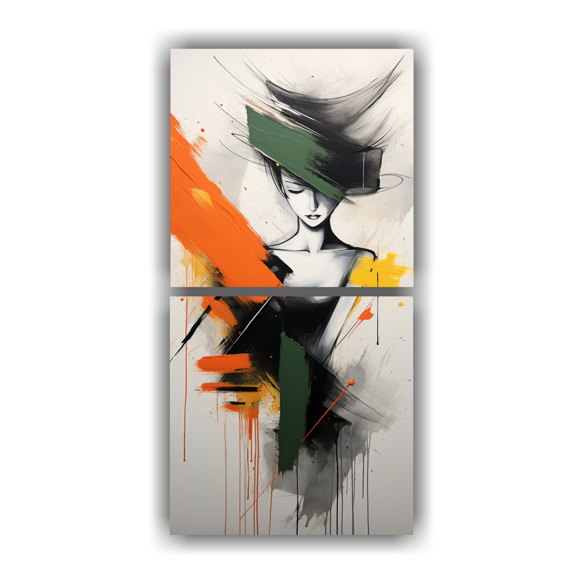 PINTURA ABSTRACTA NEOMINIMALISTA DE ARTE POP EN 60X120 CM - 1