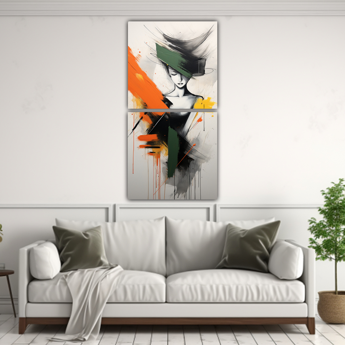 PINTURA ABSTRACTA NEOMINIMALISTA DE ARTE POP EN 60X120 CM - 2