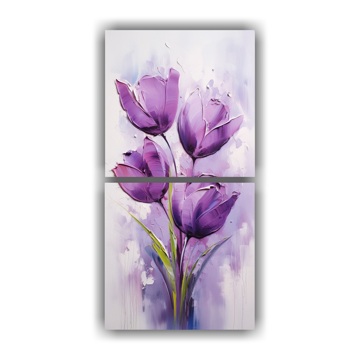 CUADROS SUBLIMADOS TELA MORADO TULIPANES 50X100 CM - 1