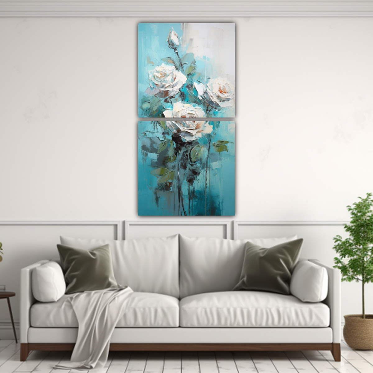 PINTURA EN LIENZO ESTILO DOS COMPOSICIONES 60X120 CM - 2