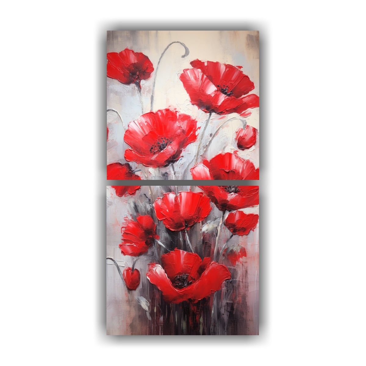 CUADRO COMPOSICIÓN ADORABLE A RED POPPIES EN 60X120 CM - 1