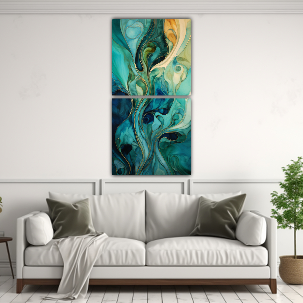 PINTURAS ABSTRACTAS DE PARED CON MOTIVOS DE 30X60 CM - 2