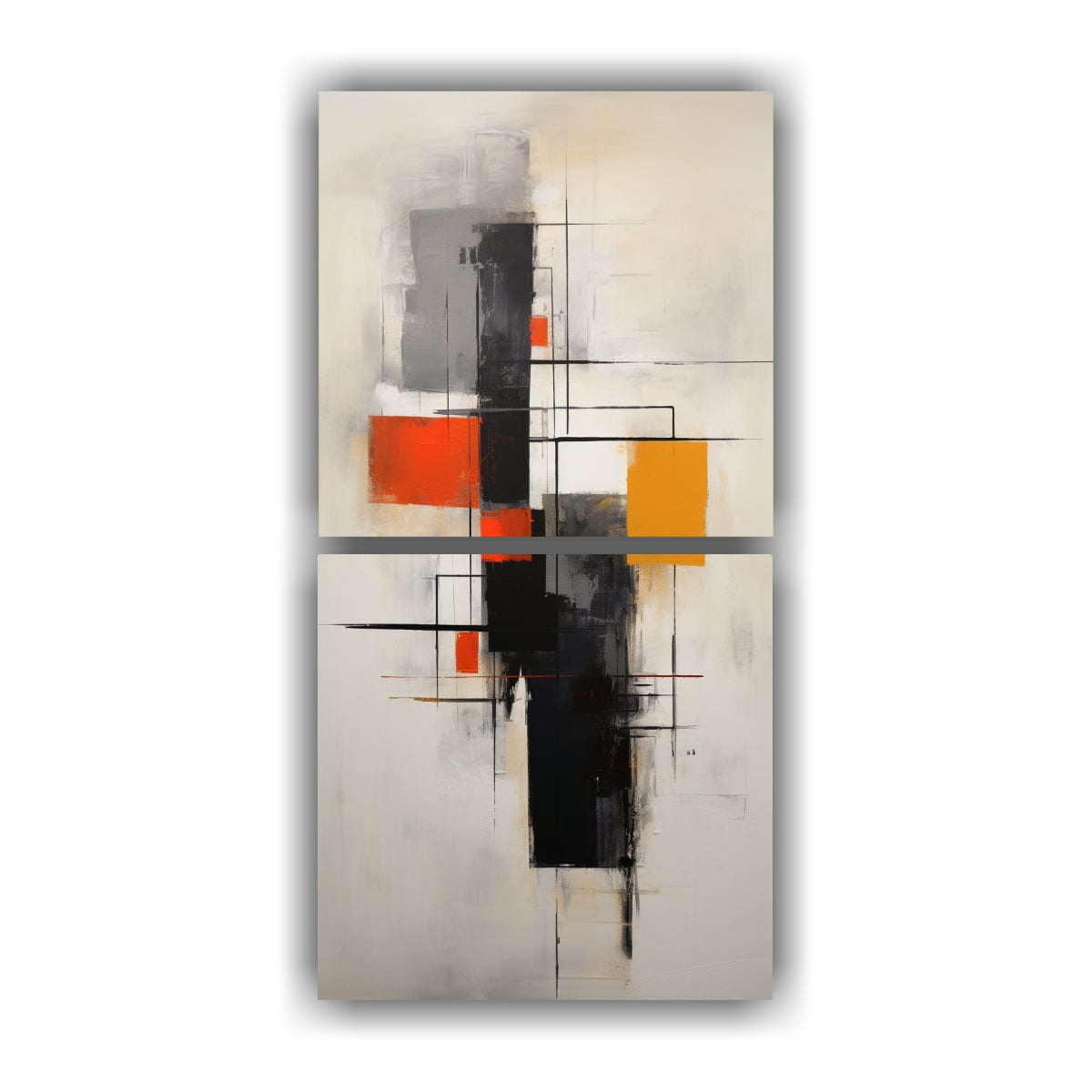PINTURAS ABSTRACTAS ORIGINALES DE DOS ARTES PARA 30X60 CM - 1