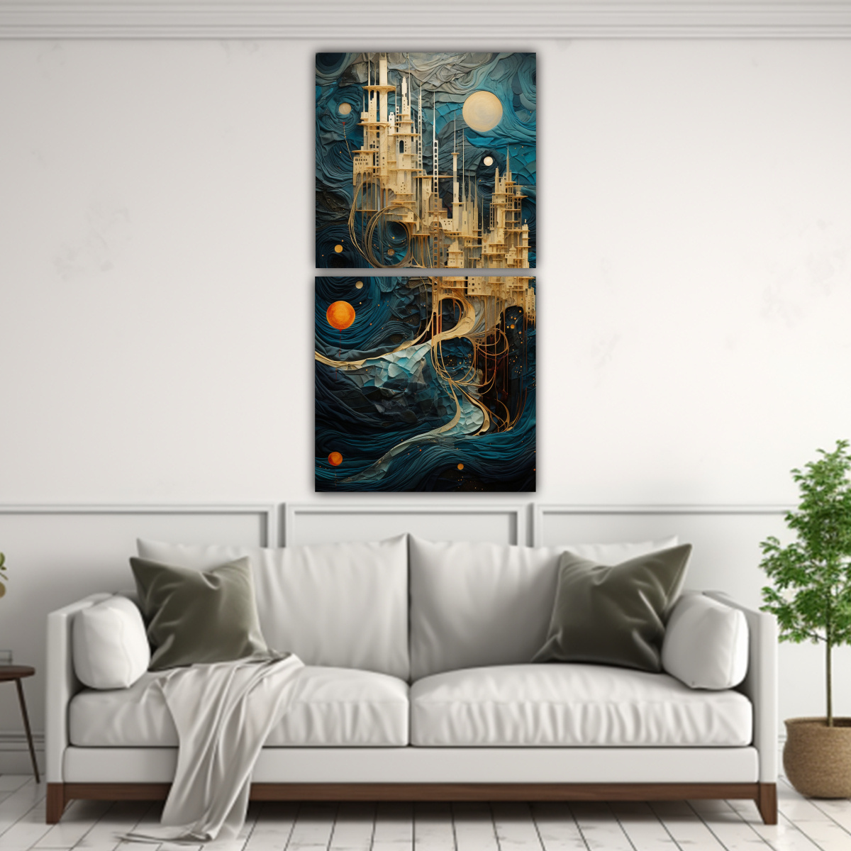 PINTURAS ABSTRACTAS DE INTENSA INTENSIDAD CON 60X120 CM - 2