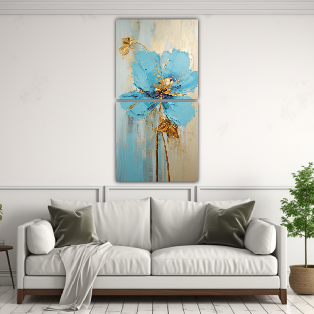 DOS TELAS EN BASTIDOR ABSTRACTO REFLEJO DE UNA 70X140 CM - 2