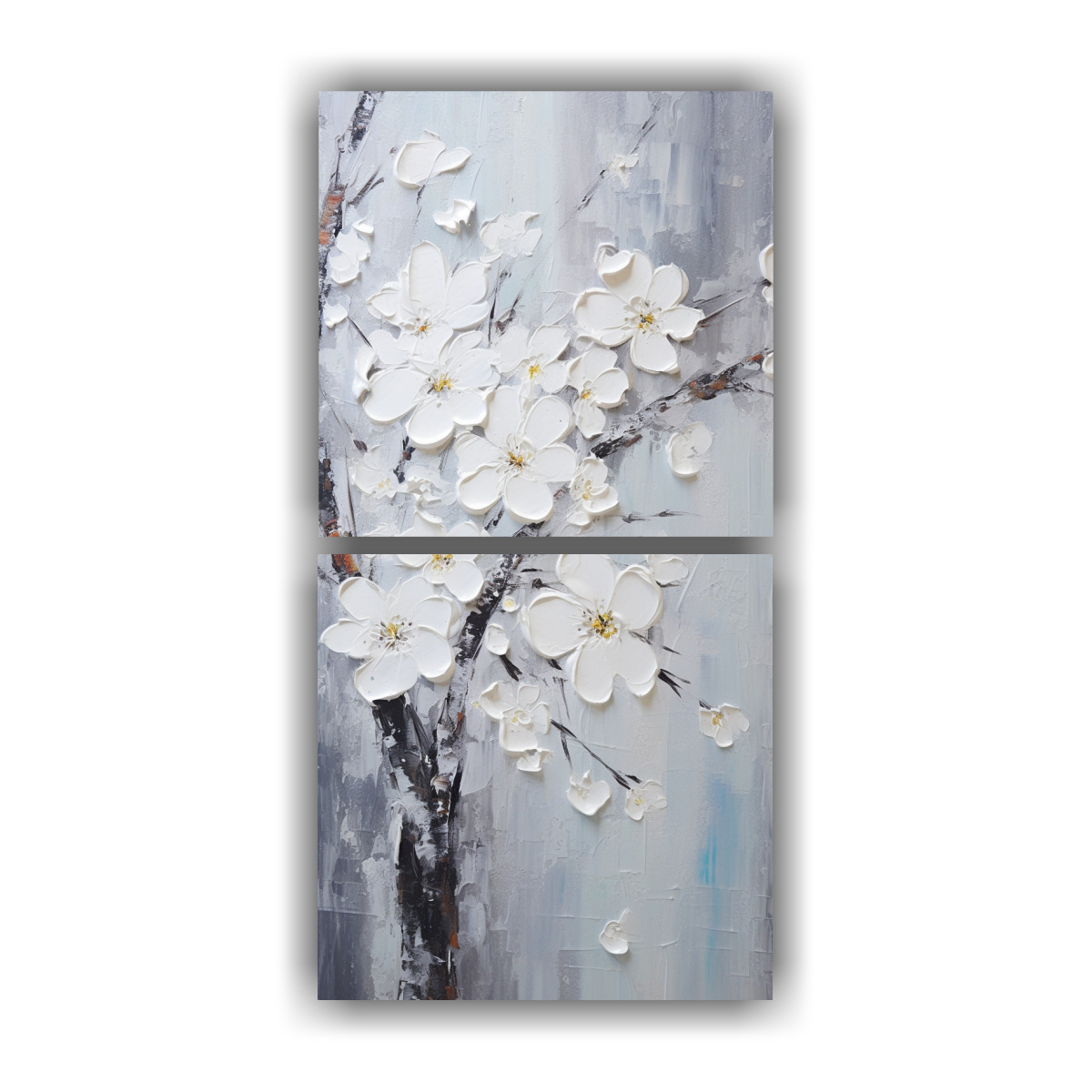 CUADRO ESPECTACULAR DE CEREZOS BLANCOS EN 60X120 CM - 1
