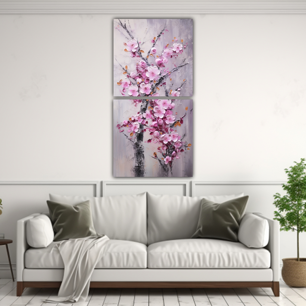 PINTURA DE FLORES DE CEREZO VIBRANTES MOTIVO 80X160 CM - 2
