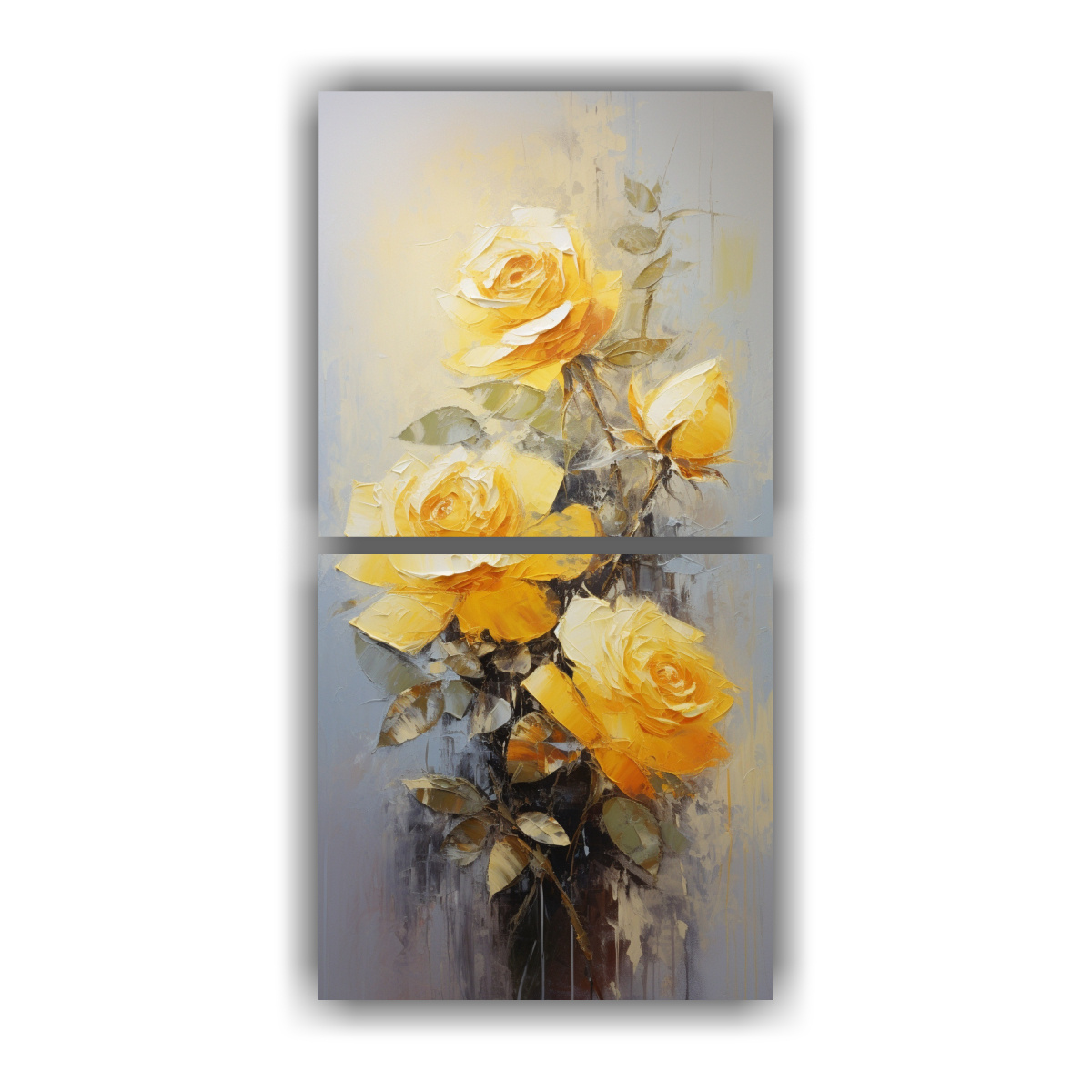 OBRA DE ARTE DE ALTA CALIDAD: EQUILIBRIO EN ROSAS 50X100 CM - 1