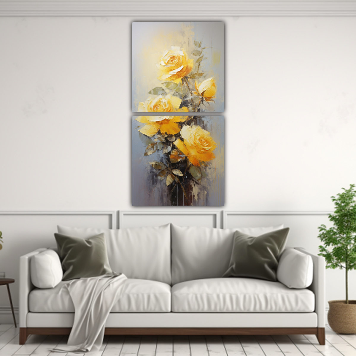 OBRA DE ARTE DE ALTA CALIDAD: EQUILIBRIO EN ROSAS 50X100 CM - 2