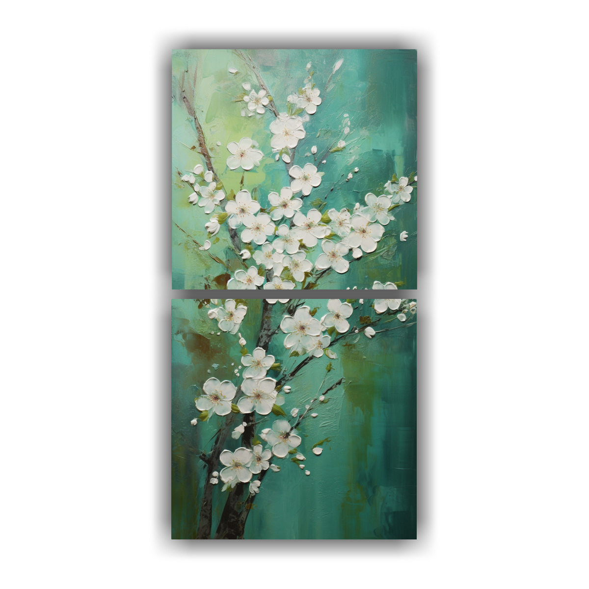 CUADRO CREATIVO DE CEREZOS EN FLOR SOBRE LIENZO 50X100 CM - 1