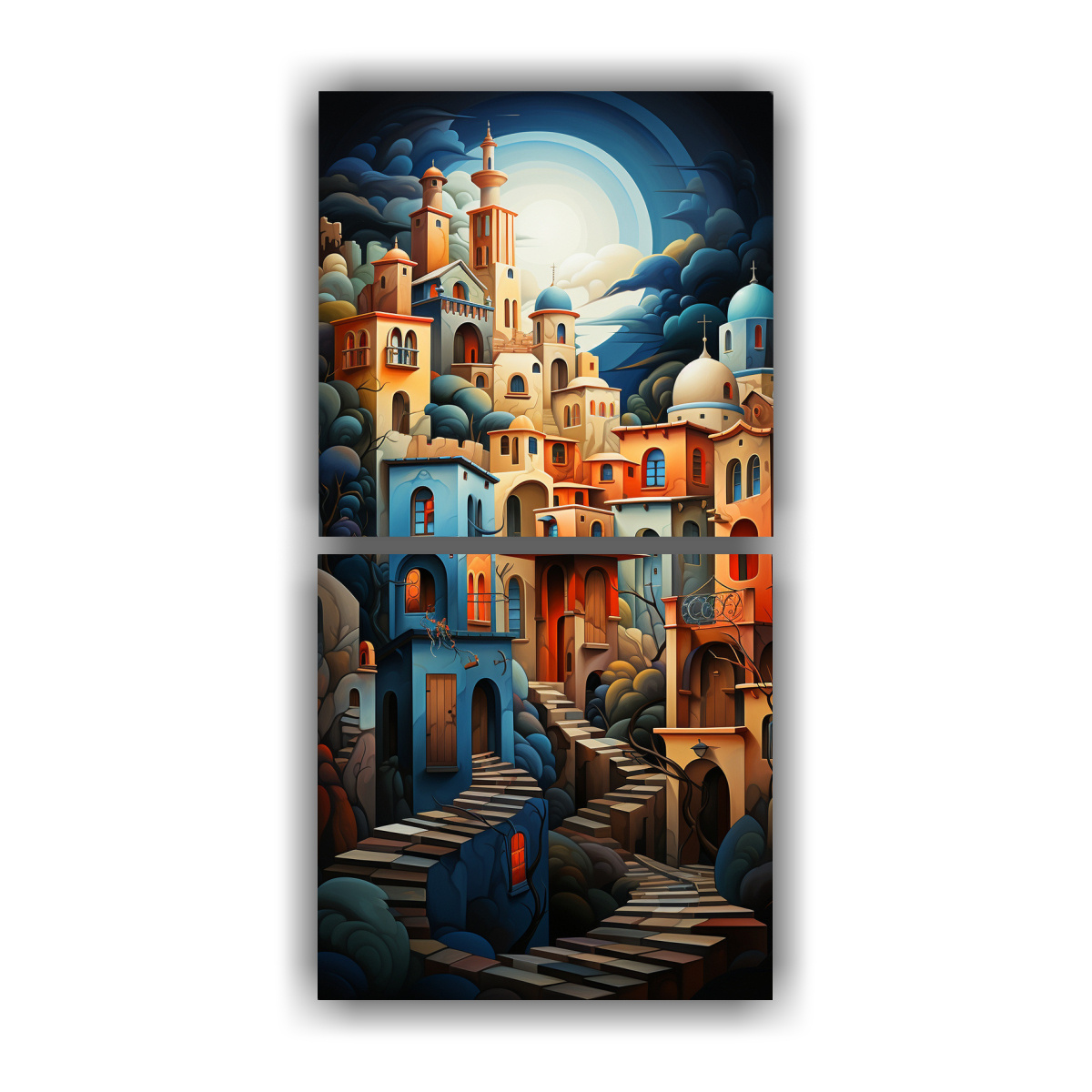 PINTURA VANGUARDIA DORMITORIO PAISAJE URBANO 70X140 CM - 1