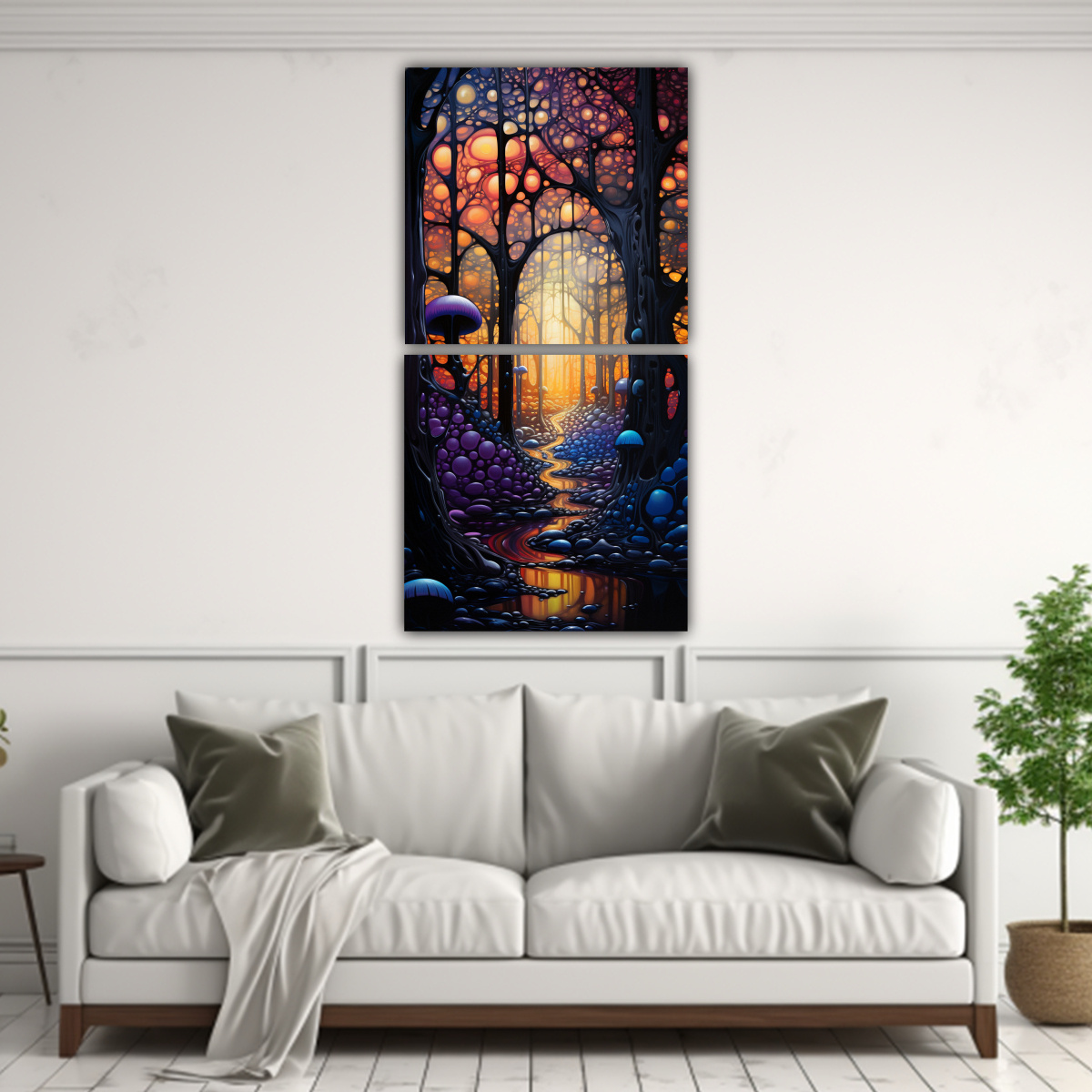 DOS TELAS EN BASTIDOR MOVIMIENTO MAJESTUOSAS DEEP 80X160 CM - 2