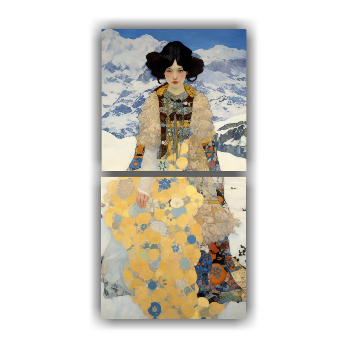CONJUNTO 2 TELAS ESTRELLADOS GUSTAV KLIMTS 40X80 CM - 1