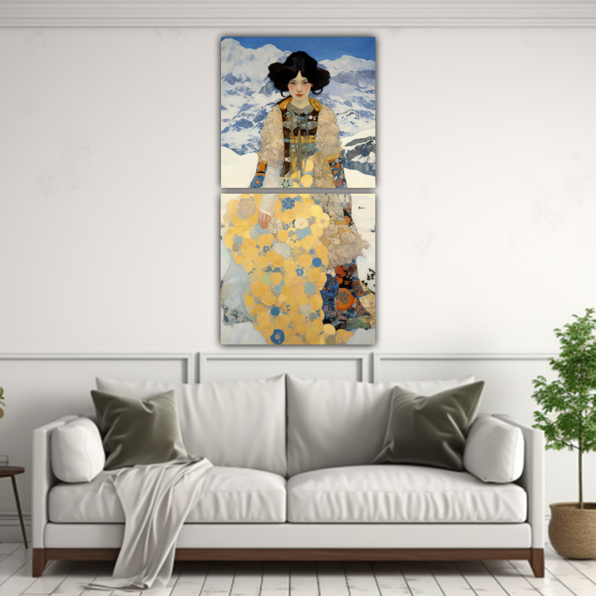 CONJUNTO 2 TELAS ESTRELLADOS GUSTAV KLIMTS 40X80 CM - 2