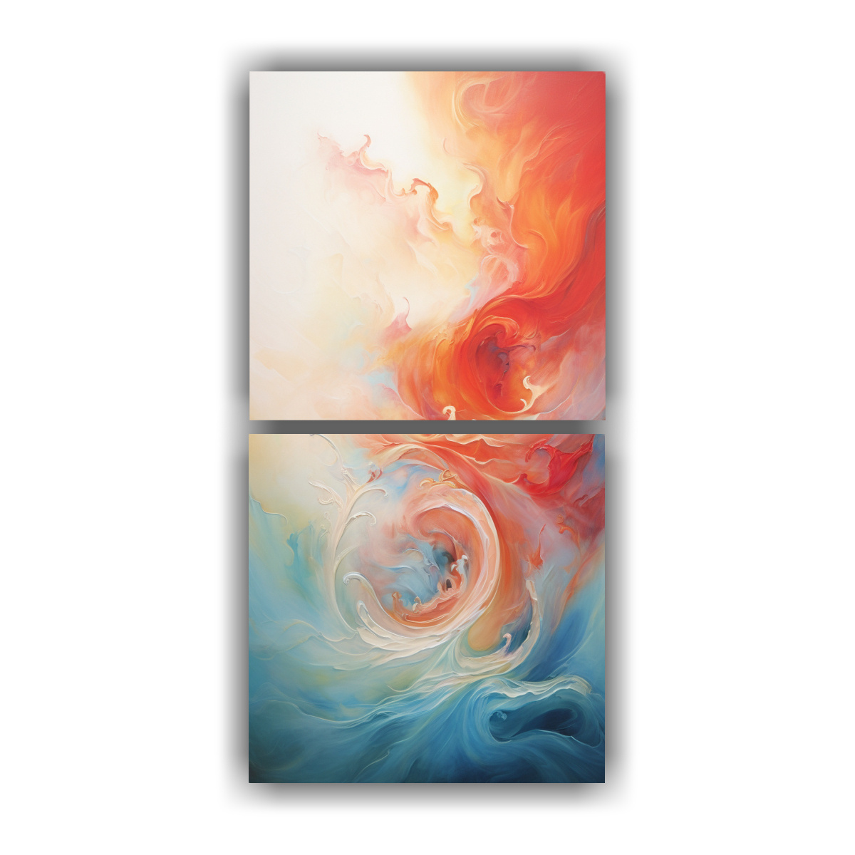 PINTURAS DECORATIVAS DE DOS CUADROS COMPOSICIÓN 70X140 CM - 1