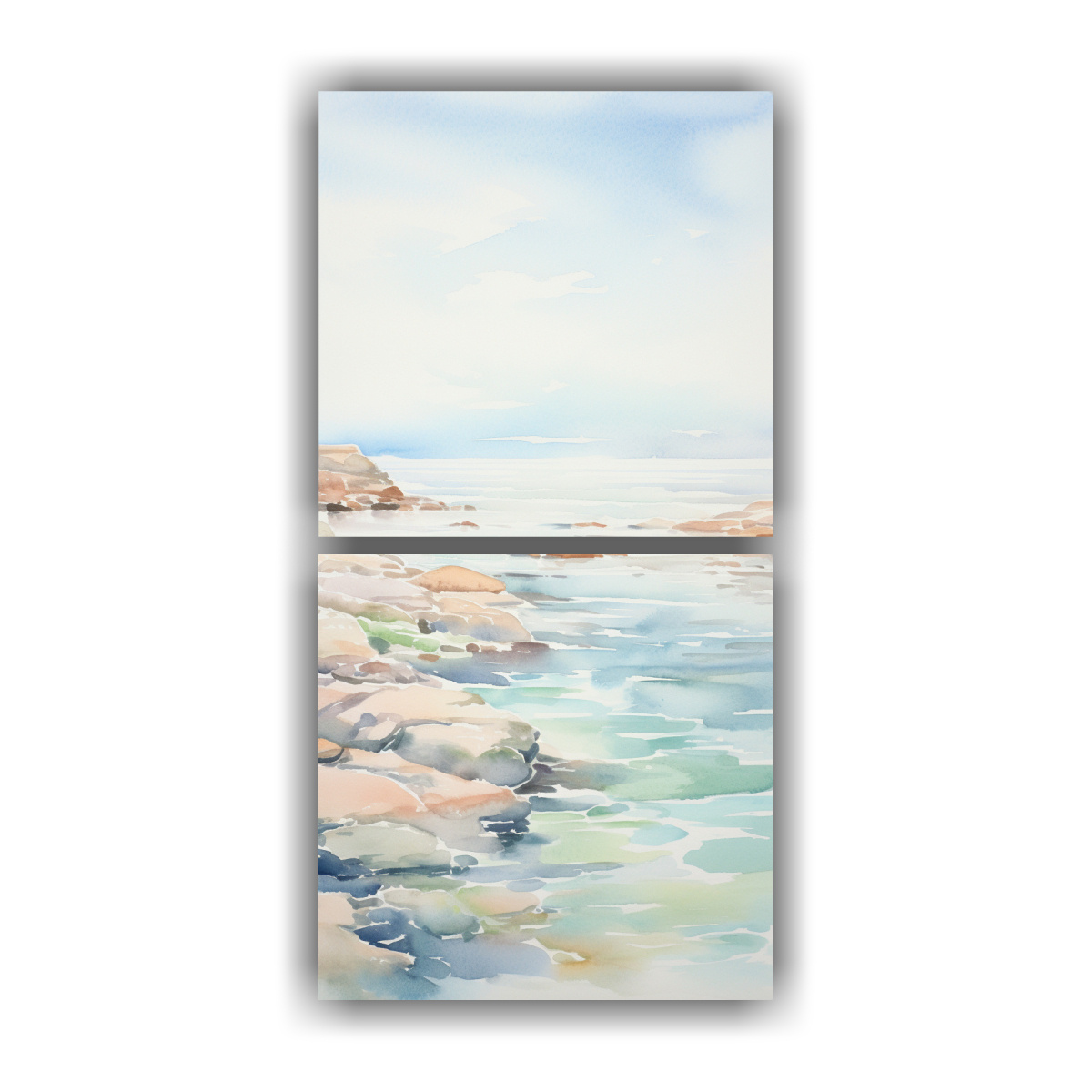 PAISAJE COSTERO ÚNICO EN DELI DE DIBUJO EN LIENZO 60X120 CM - 1