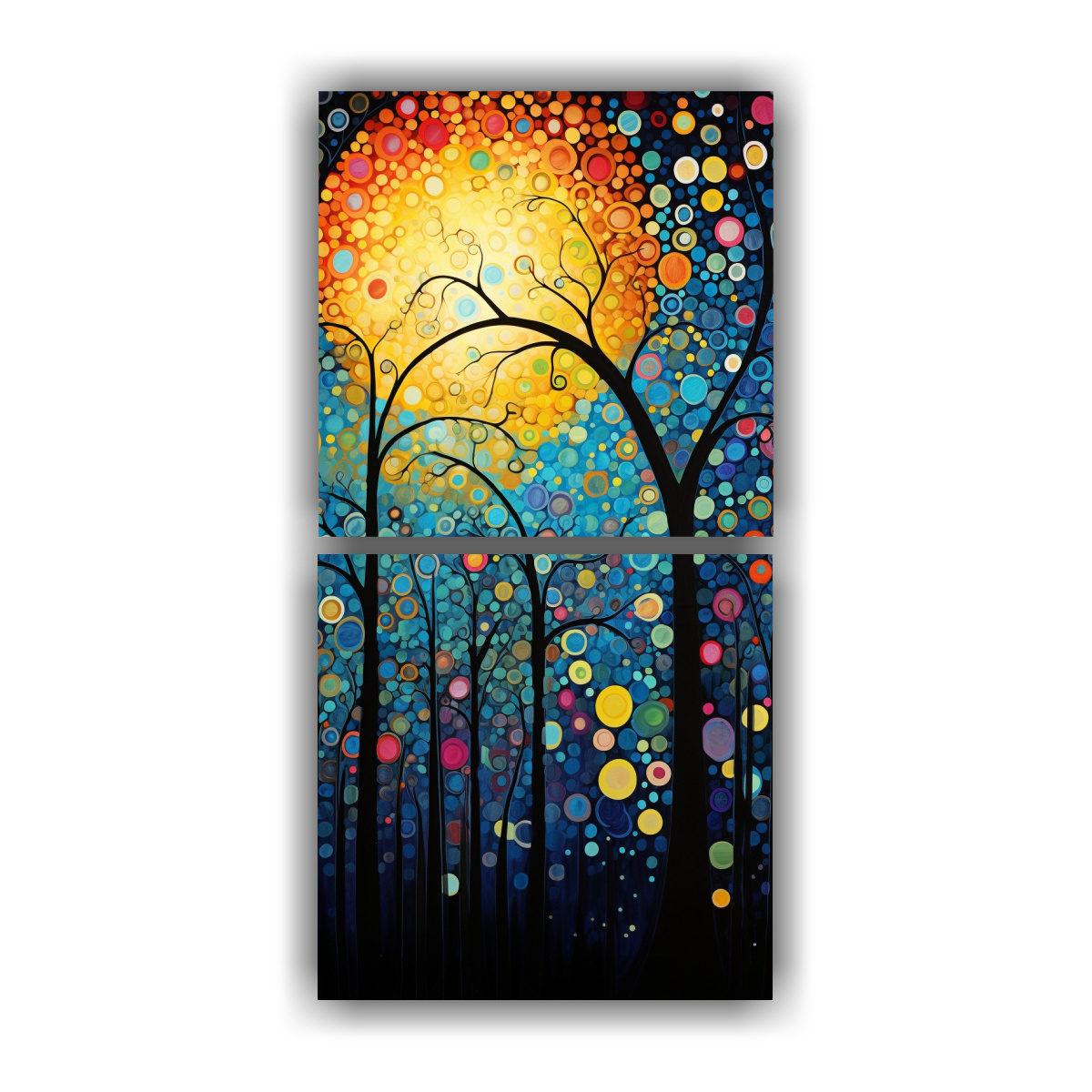 CONJUNTO 2 CUADROS VIDA ESPECTACULAR ESCENA 60X120 CM - 1