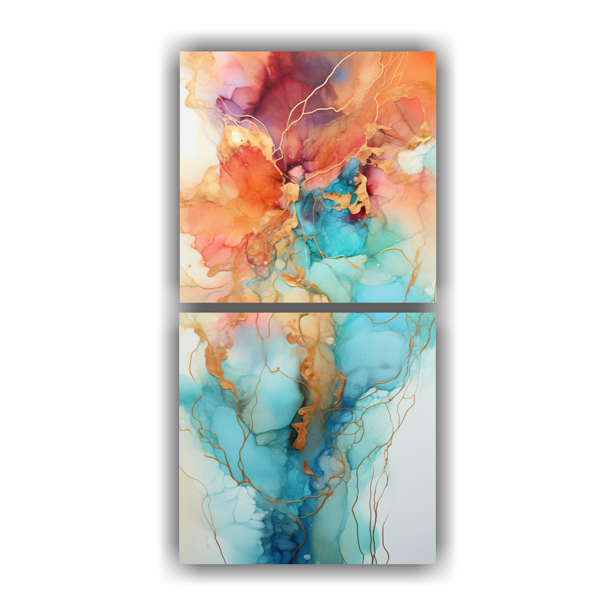 PINTURAS DECORATIVAS DOS ARTES TEMA BAÑO CON 50X100 CM - 1