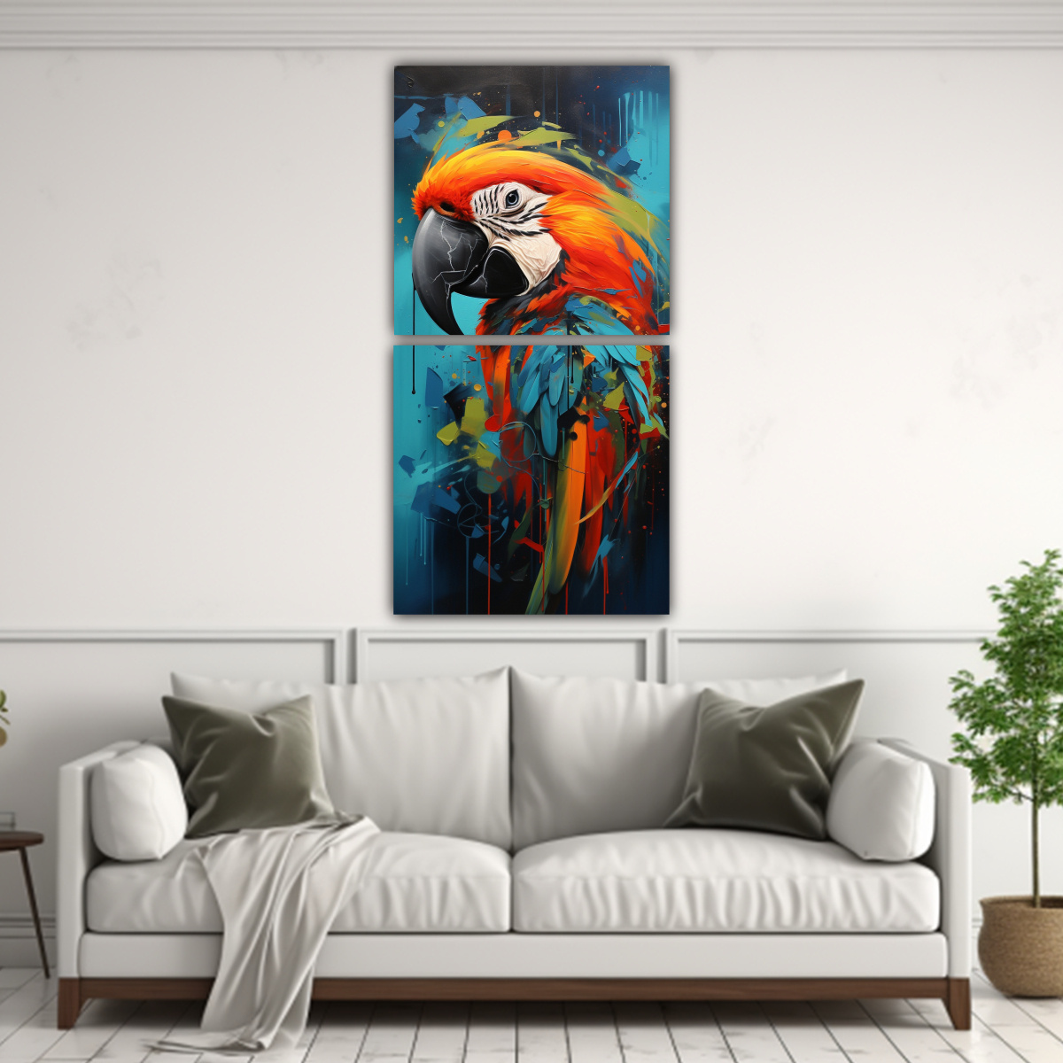 CUADROS TELA SUBLIMADA ANIMALES ABSTRACTOS PARA 60X120 CM - 2