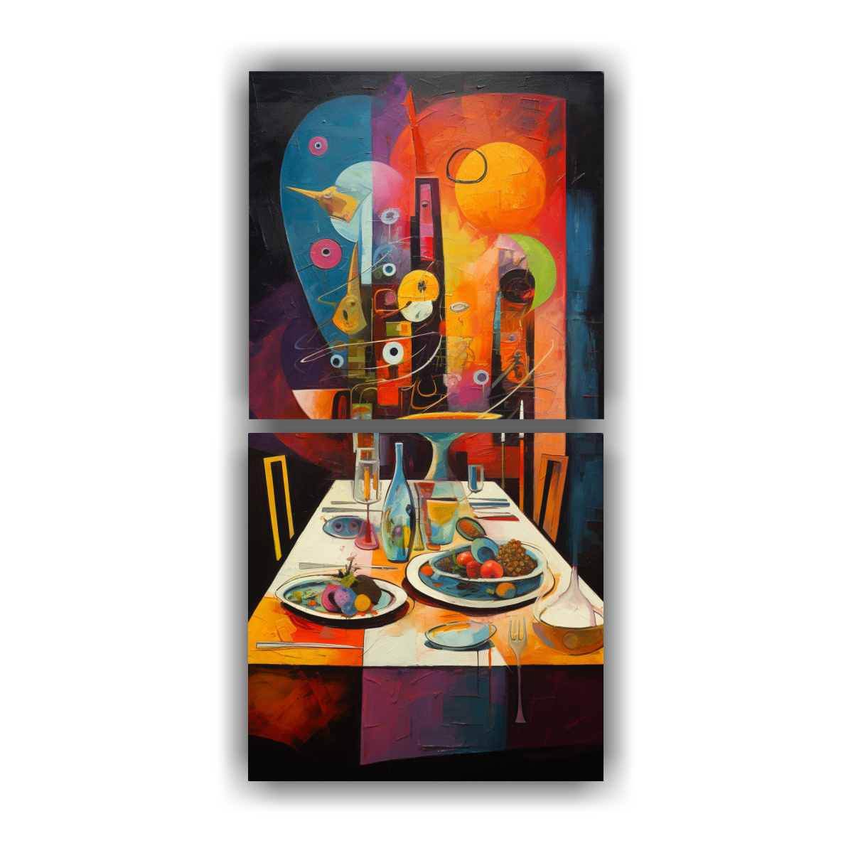 CUADROS TEMÁTICOS DE LA ÚLTIMA CENA ABSTRACTA 70X140 CM - 1