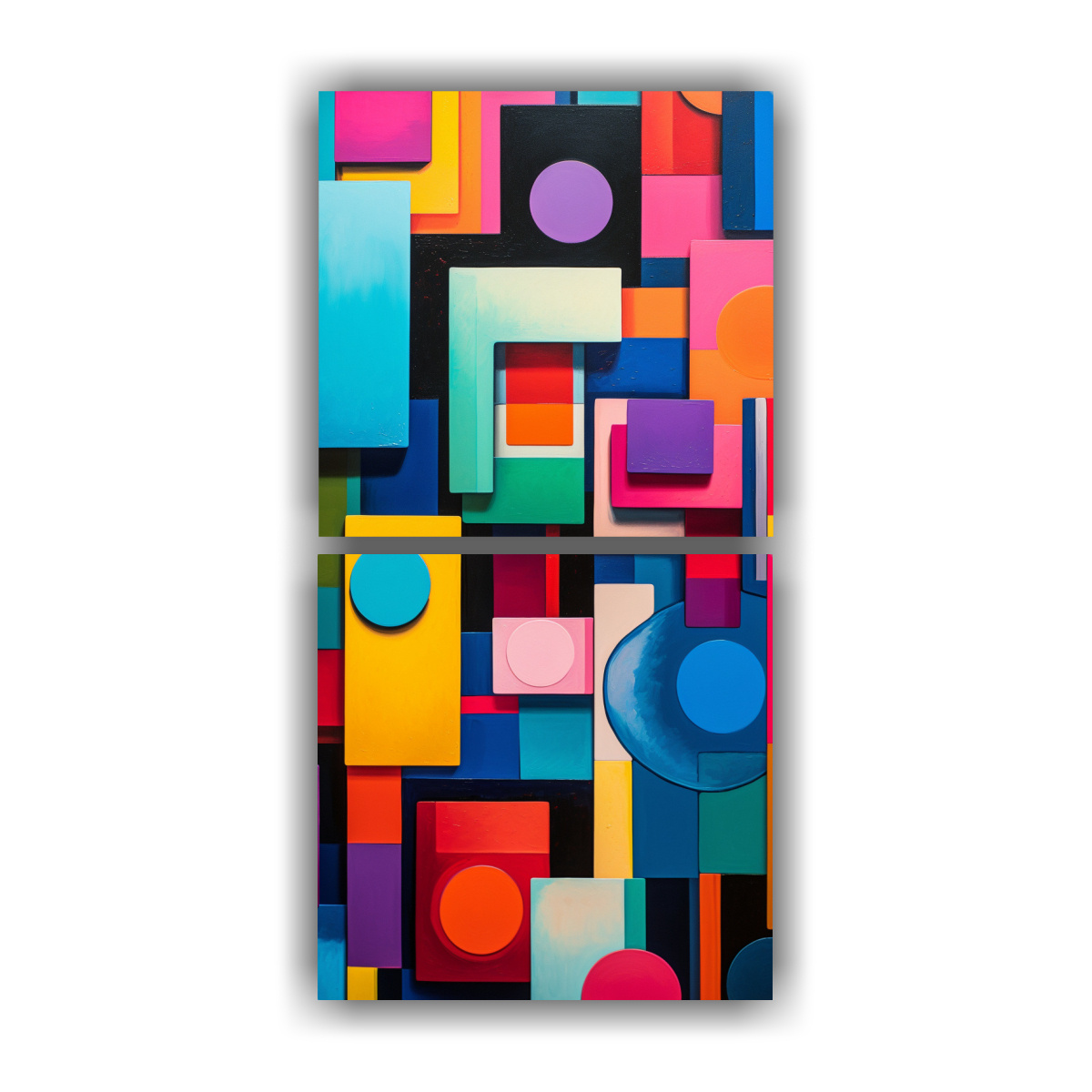 PINTURA ABSTRACTA MODERNA COLORIDA CON VARIOS 30X60 CM - 1