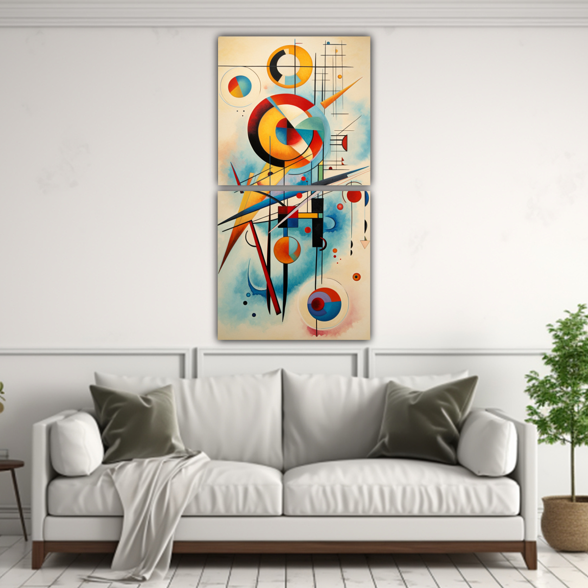 ARTE ABSTRACTO KANDINSKY EN SET DE 2 LIENZOS CON 80X160 CM - 2