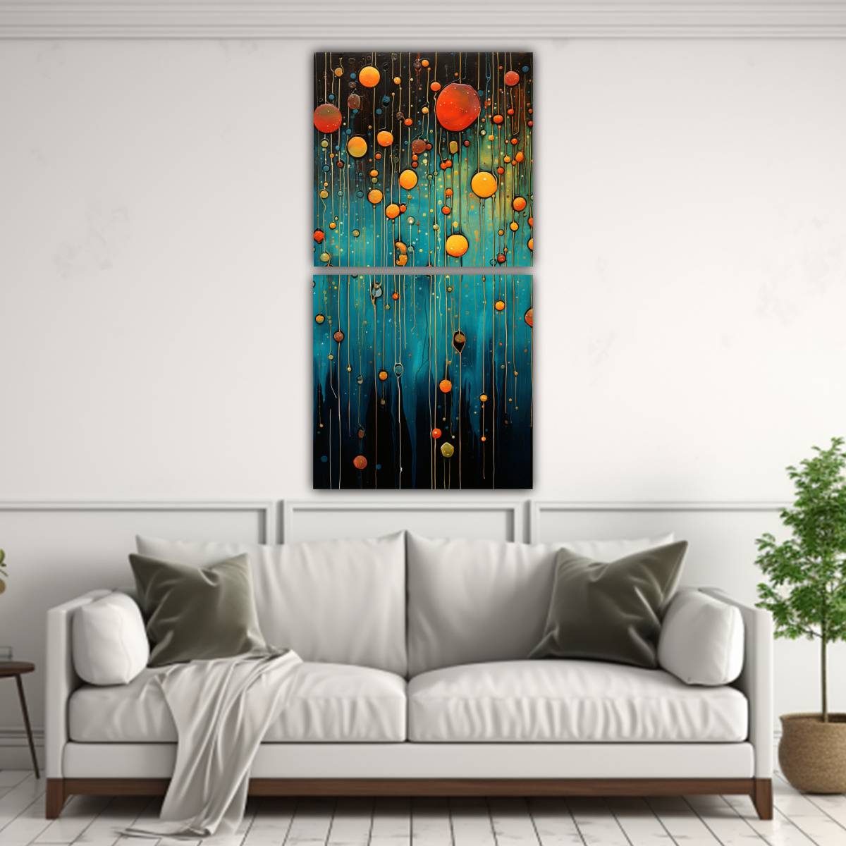 PINTURAS DECORATIVAS ABSTRACTAS: COMPOSICIONES 20X40 CM - 2