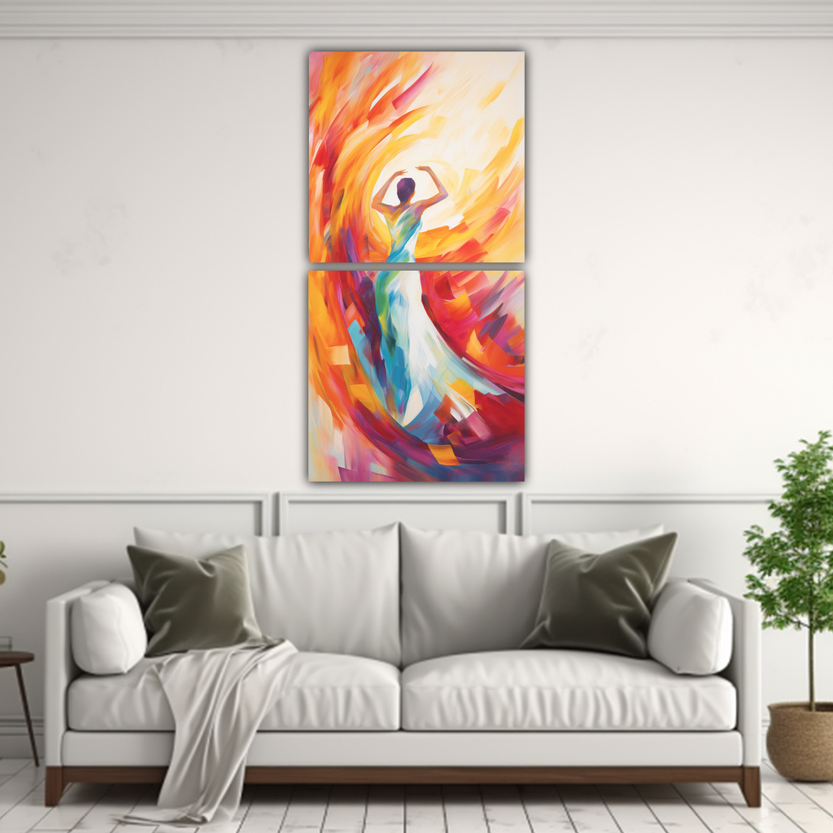 PINTURAS DECORATIVAS DE INTERPRETACIÓN ABSTRACTA 80X160 CM - 2