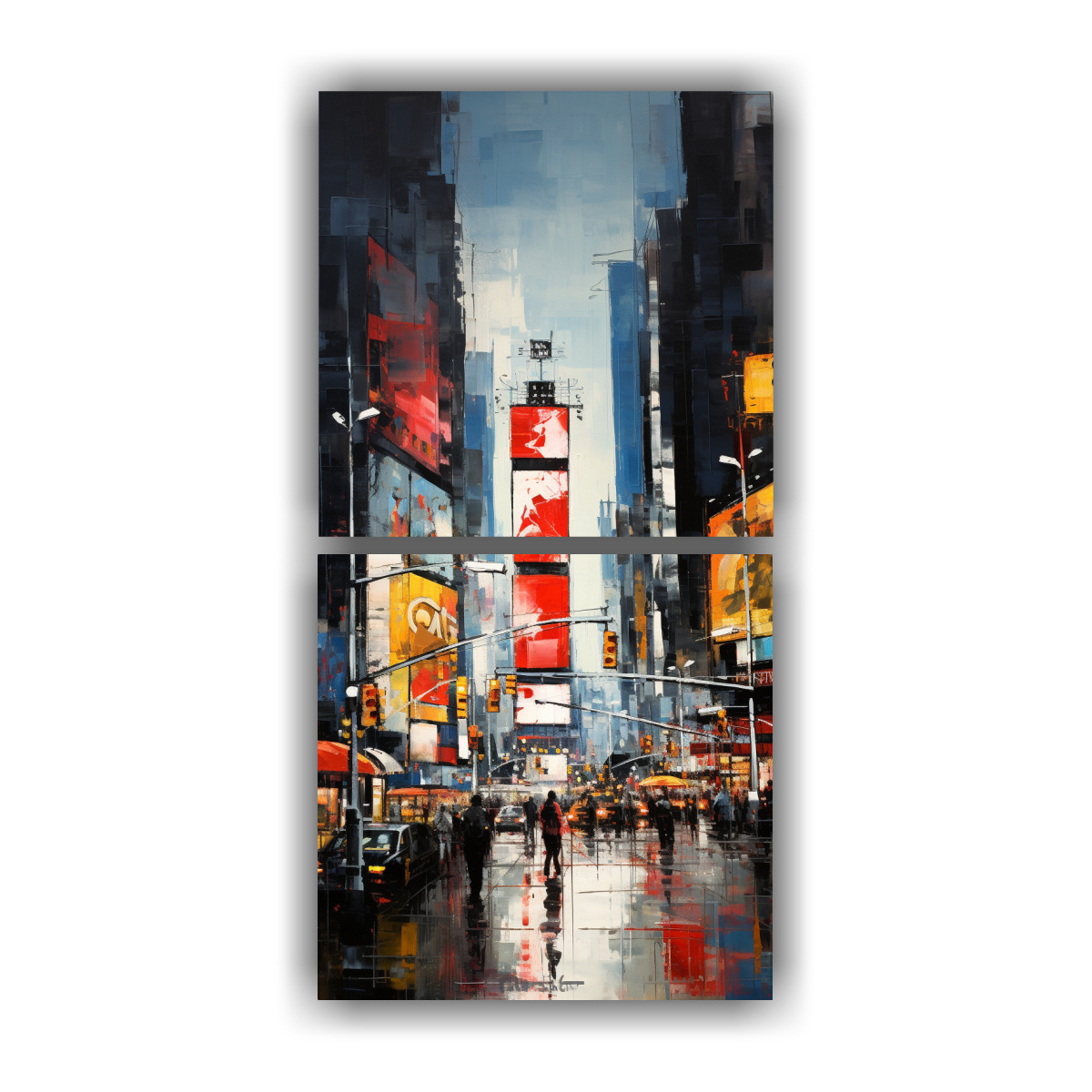 CUADROS ABSTRACTOS DOS TELAS BASTIDOR STREET ART 20X40 CM - 1