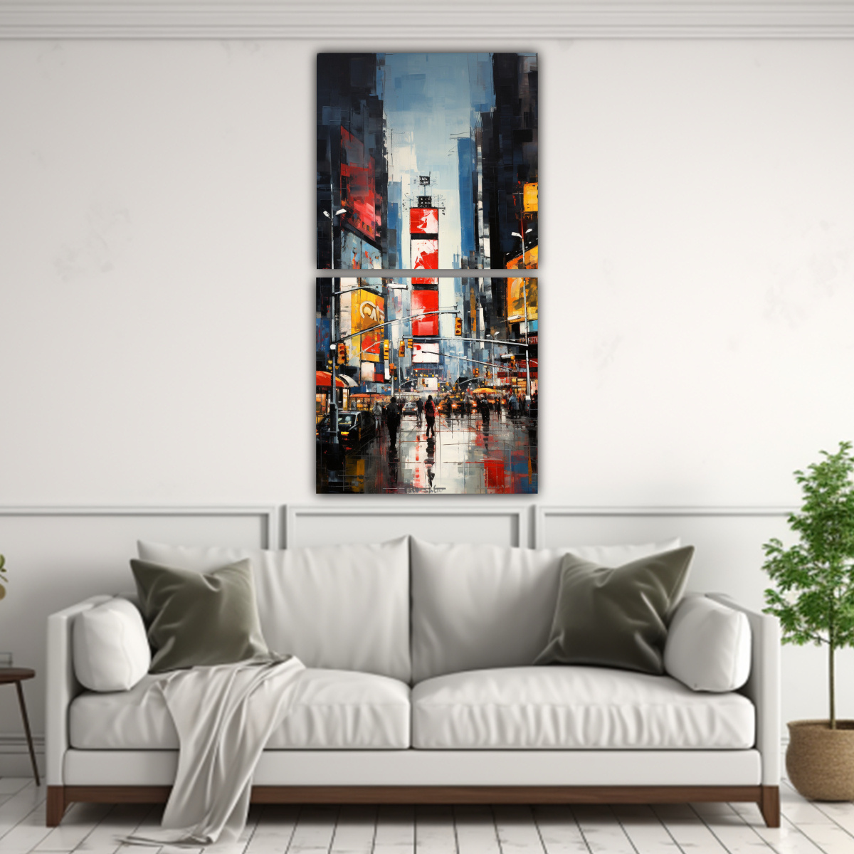 CUADROS ABSTRACTOS DOS TELAS BASTIDOR STREET ART 20X40 CM - 2