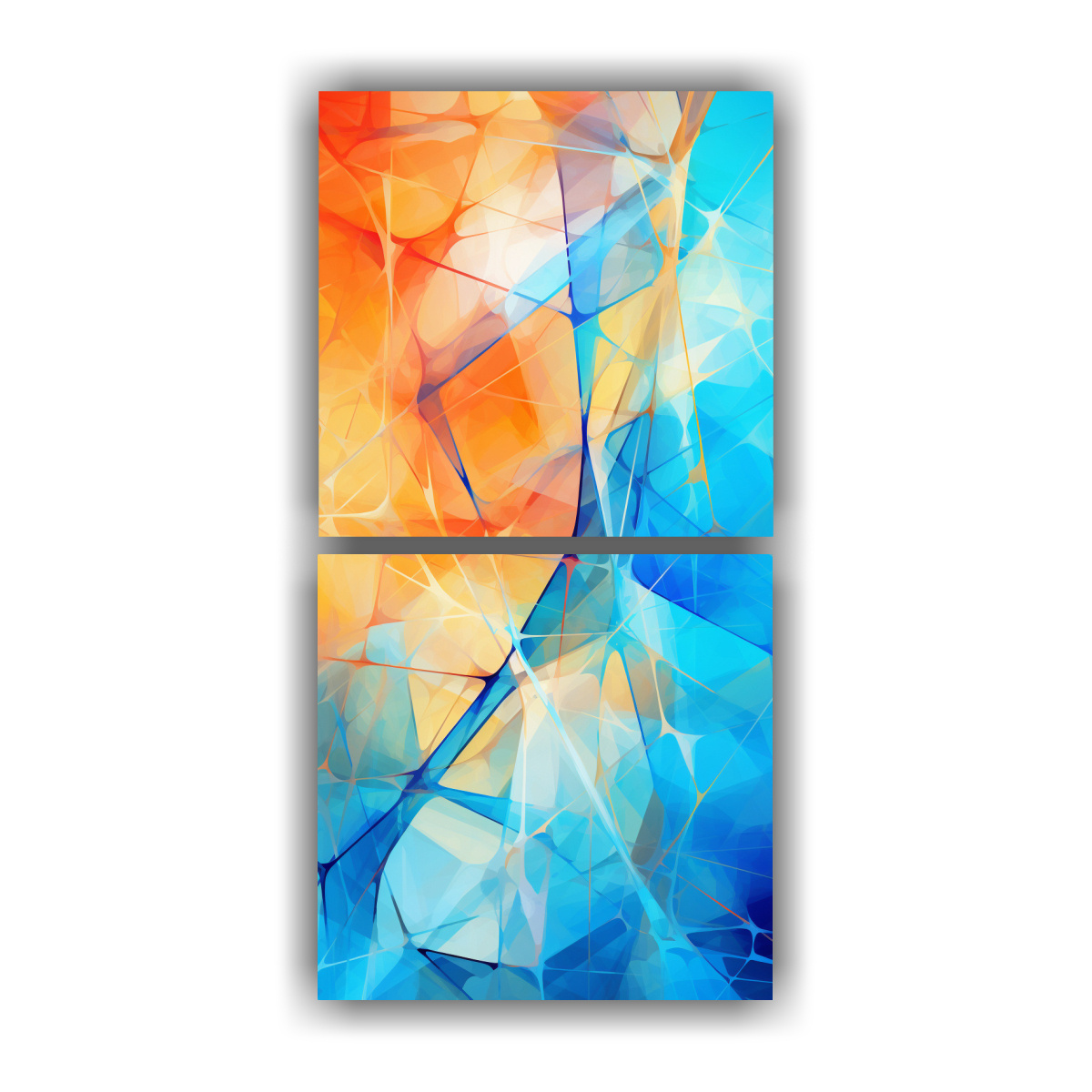 PINTURA ABSTRACTA DE LÍNEAS Y FORMAS PARA 20X40 CM - 1