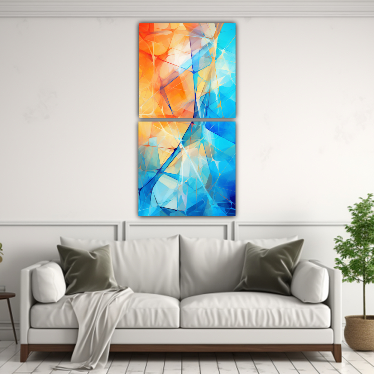PINTURA ABSTRACTA DE LÍNEAS Y FORMAS PARA 20X40 CM - 2