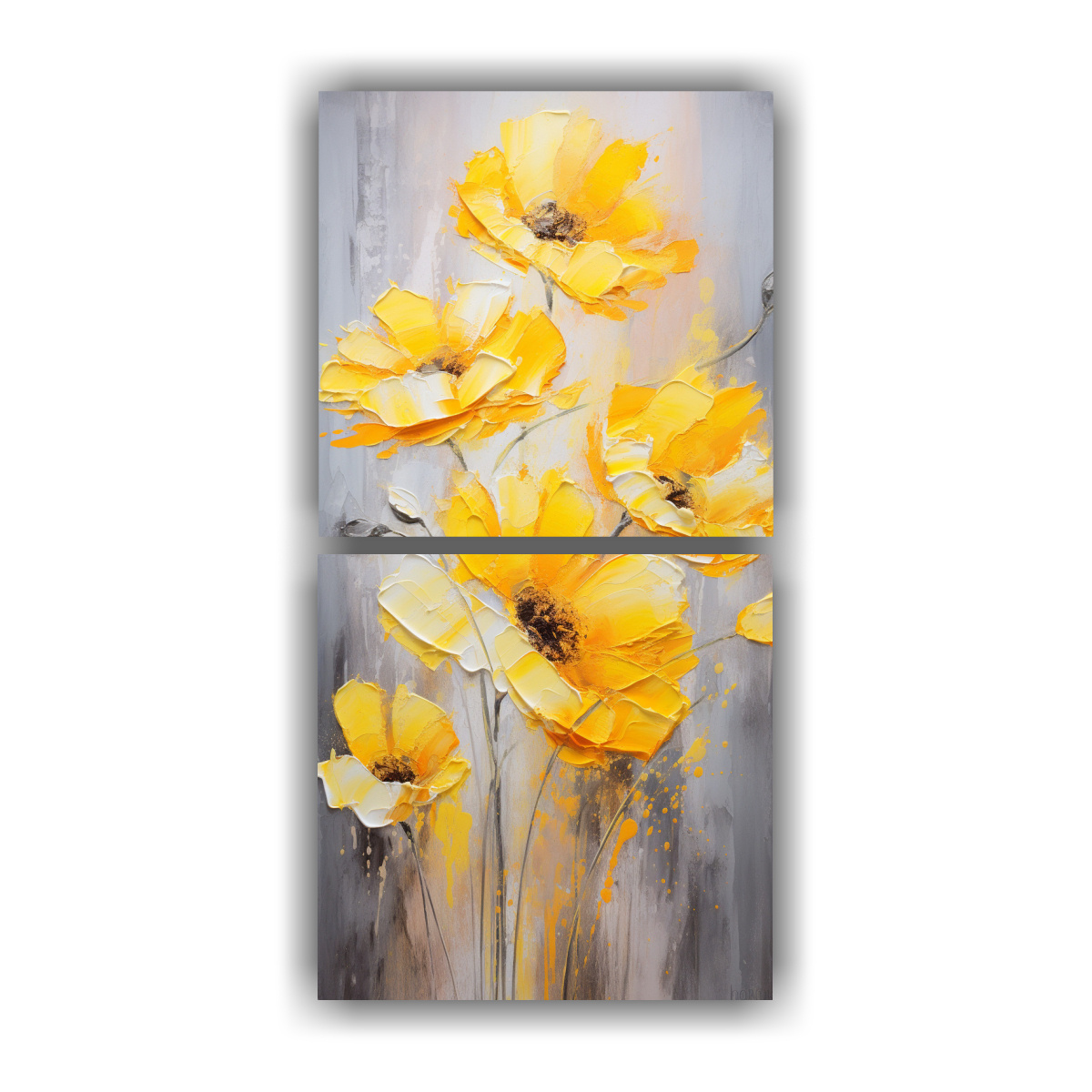 CUADRO LIENZO FOTOGRÁFICO DE AMAPOLAS AMARILLAS 50X100 CM - 1