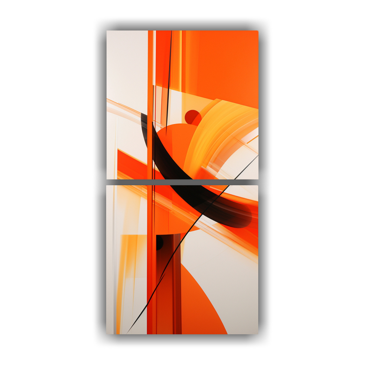CUADROS ABSTRACTOS NARANJA PARA DECORACIÓN DE 30X60 CM - 1