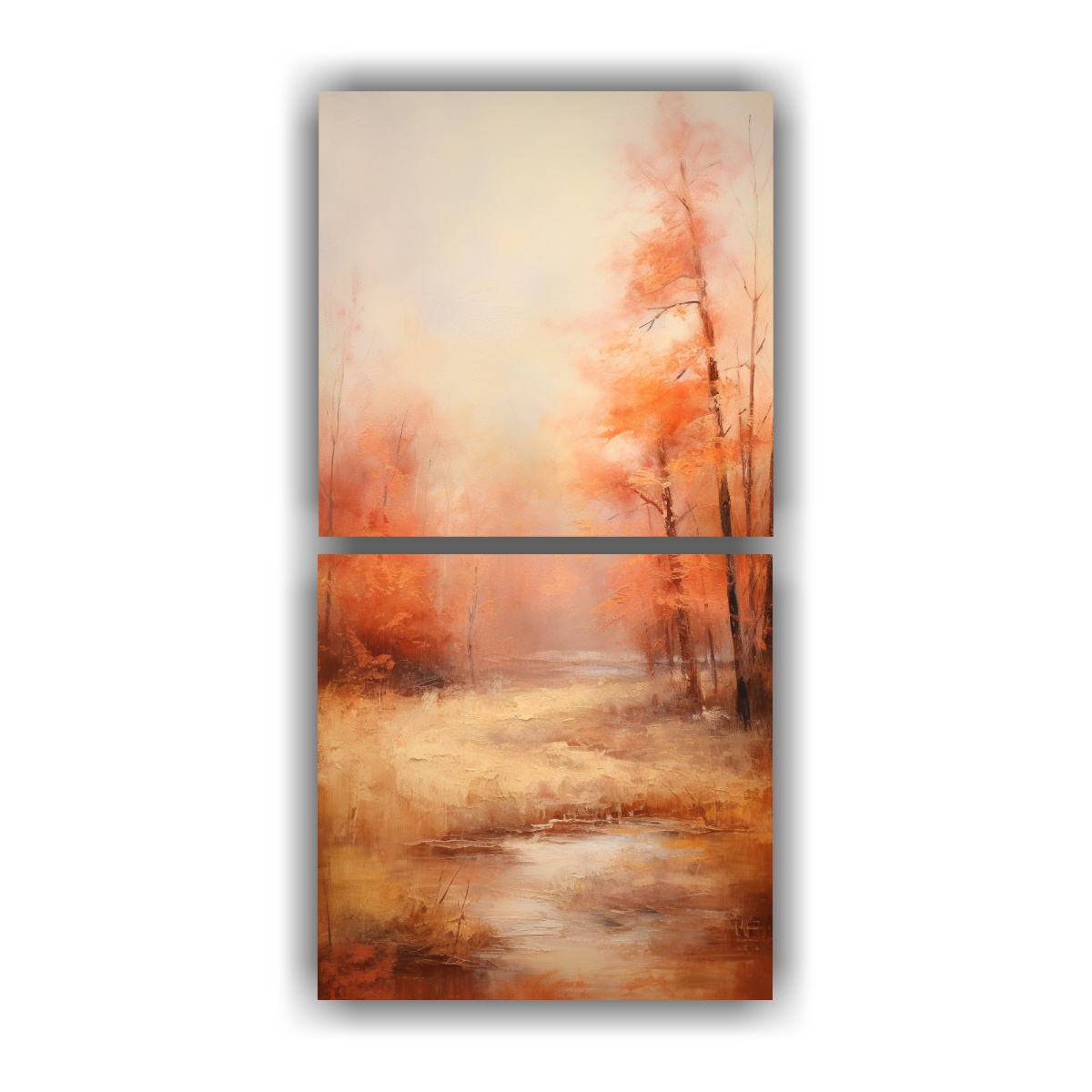 DOS LIENZOS MOVIMIENTO CLASICO PINTURA AL ÓLEO Y 70X140 CM - 1