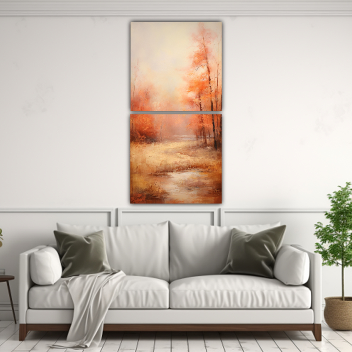 DOS LIENZOS MOVIMIENTO CLASICO PINTURA AL ÓLEO Y 70X140 CM - 2