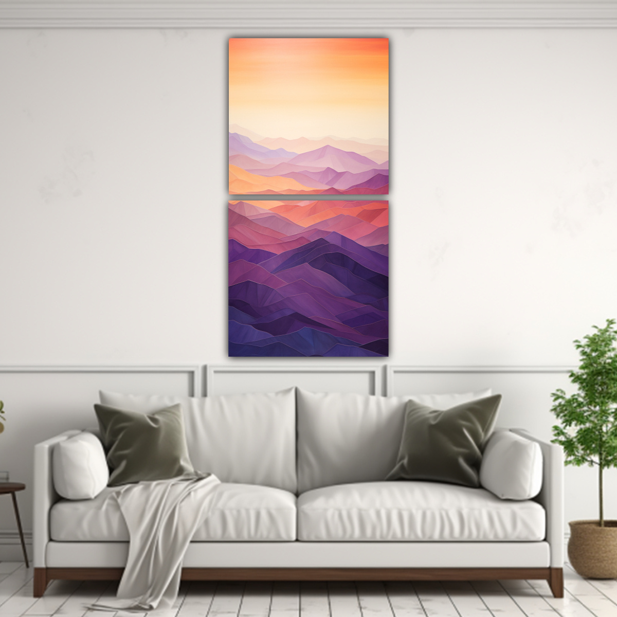 DÍPTICO VINTAGE PAISAJE ABSTRACTO DEL ESCENARIO 40X80 CM - 2