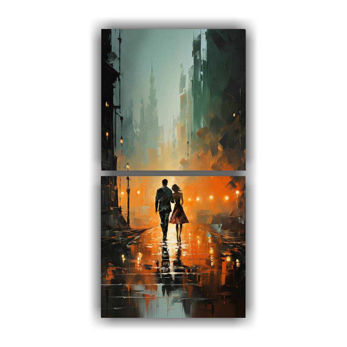 PINTURA MURAL FORMA DE PERSONAS CAMINANDO BAJO LA 80X160 CM - 1