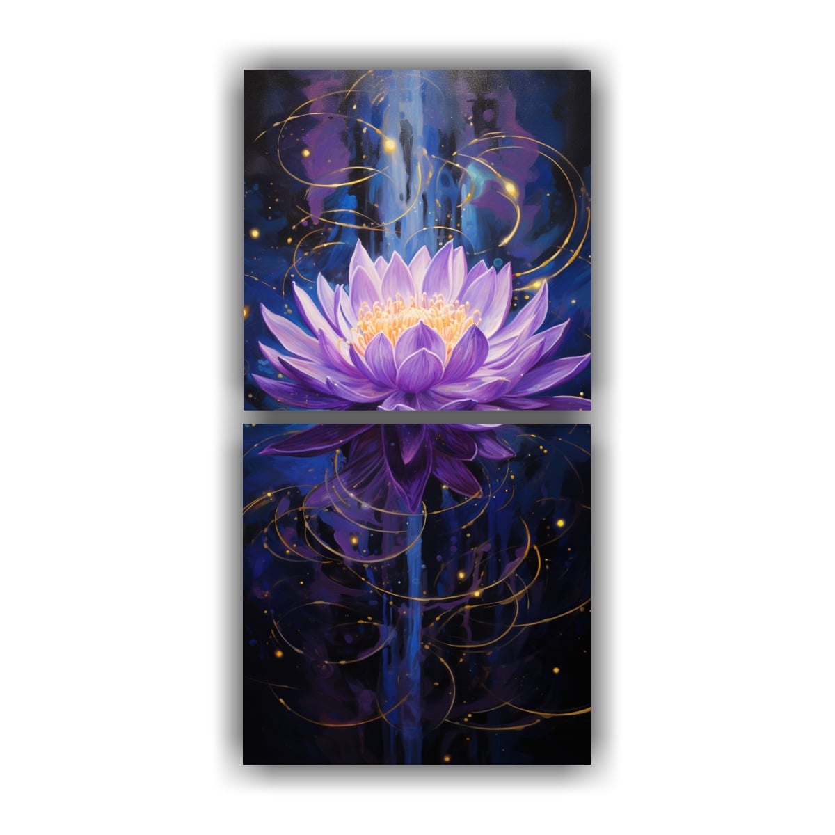 PINTURA DE LOTO NEGRO BRILLANTE EN TELA PARA 70X140 CM - 1