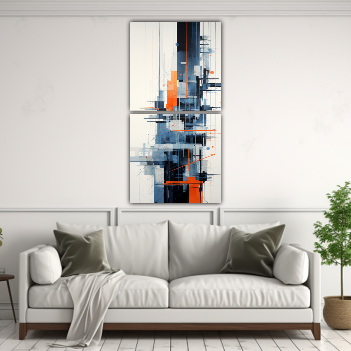 CUADROS DECORATIVOS CON DIBUJO DE NARANJA E 40X80 CM - 2