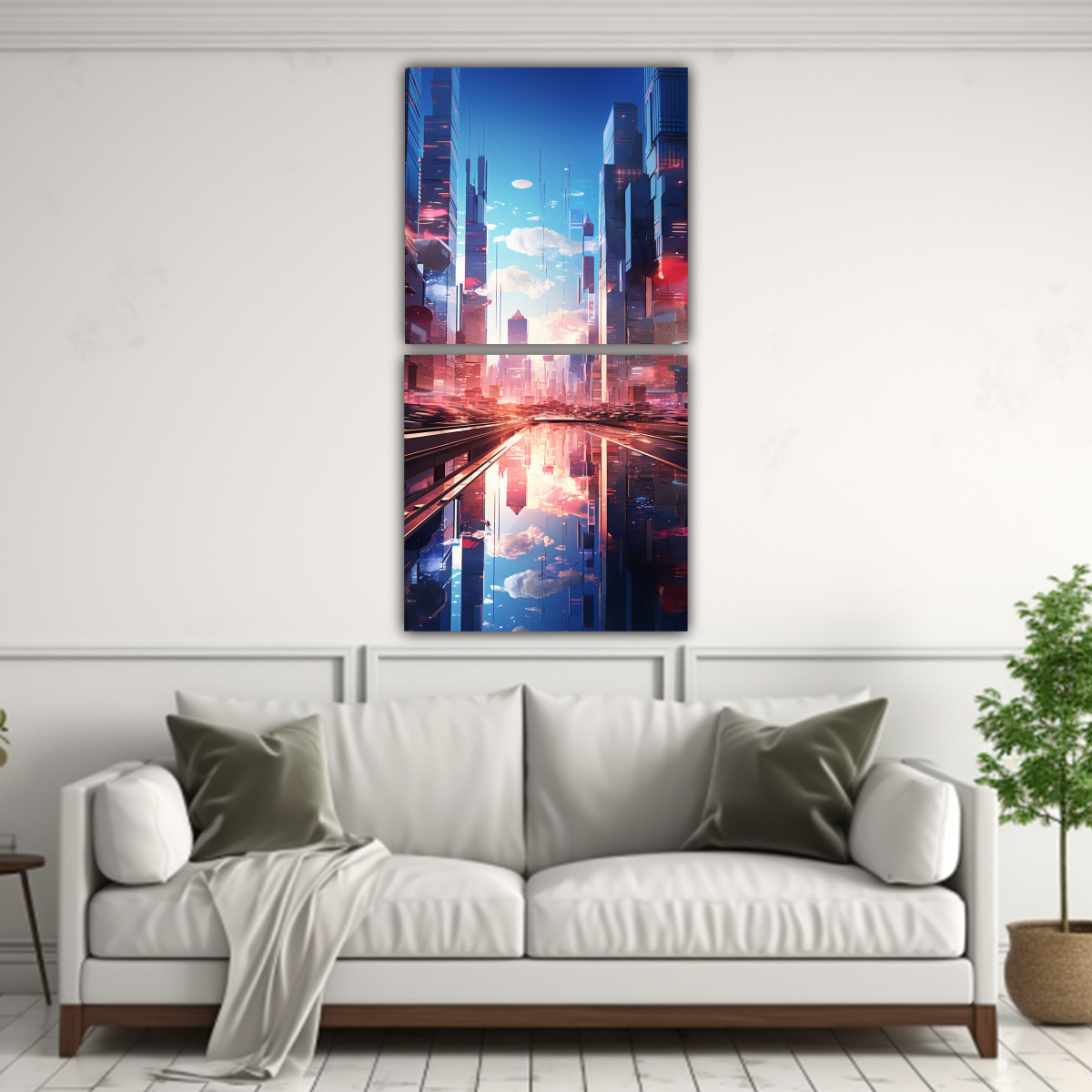 ARTE DE PARED TEMA EXCLUSIVO CON VISTA URBANA Y 50X100 CM - 2