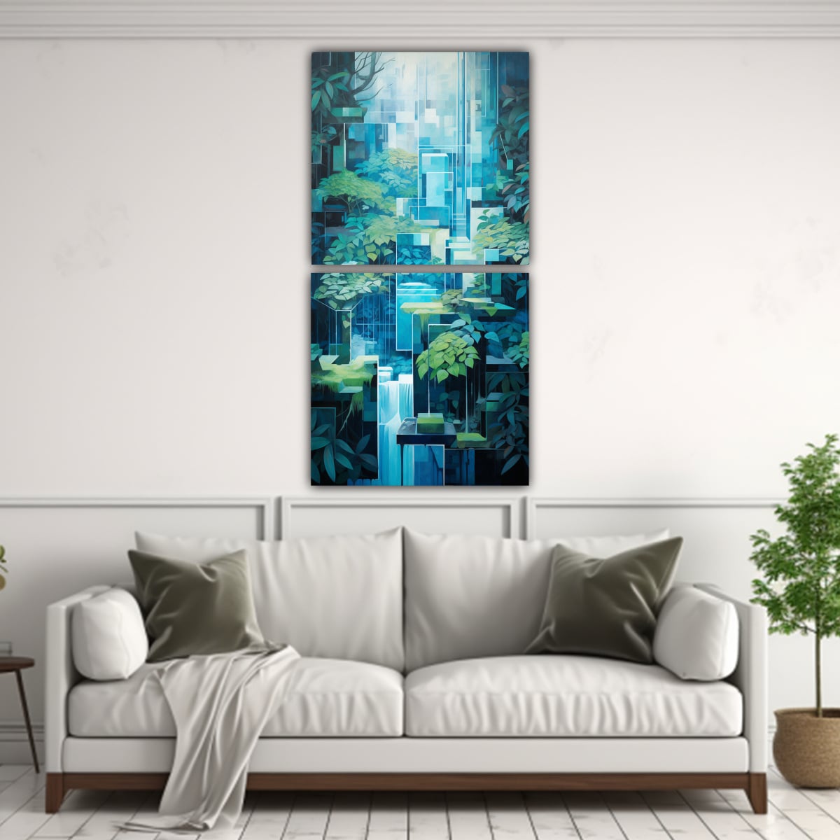 CUADRO DECORATIVO MODERNO CON GEOMETRÍAS EN 20X40 CM - 2