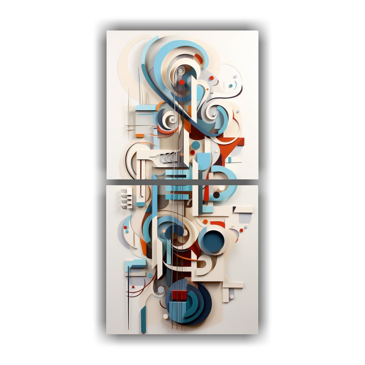 ARTE DE PARED ABSTRACTO CON FUSIÓN DE GEOMETRÍA 50X100 CM - 1